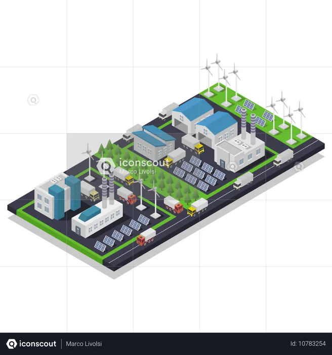 Ökostromanlage  Illustration