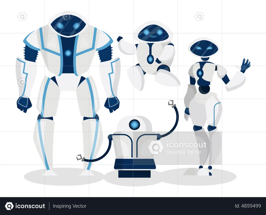 Grupo de chatbot de IA  Ilustração