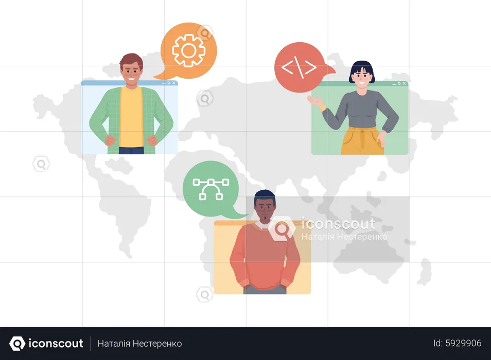 Grupo de trabalho internacional qualificado  Ilustração