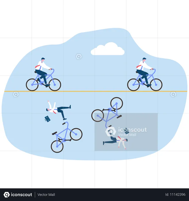 Gruppe von Geschäftsleuten auf dem Fahrrad  Illustration