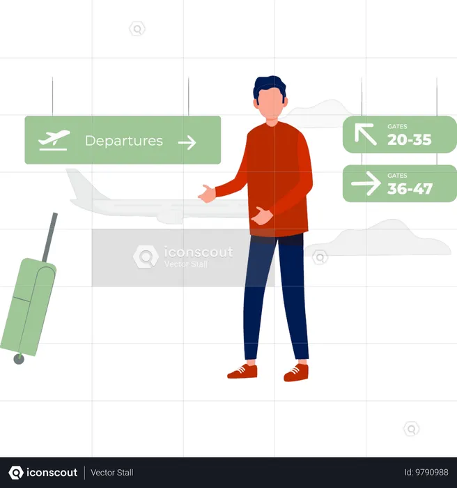 Fodera della guida turistica per inserire il numero del biglietto attraverso diversi cancelli  Illustration