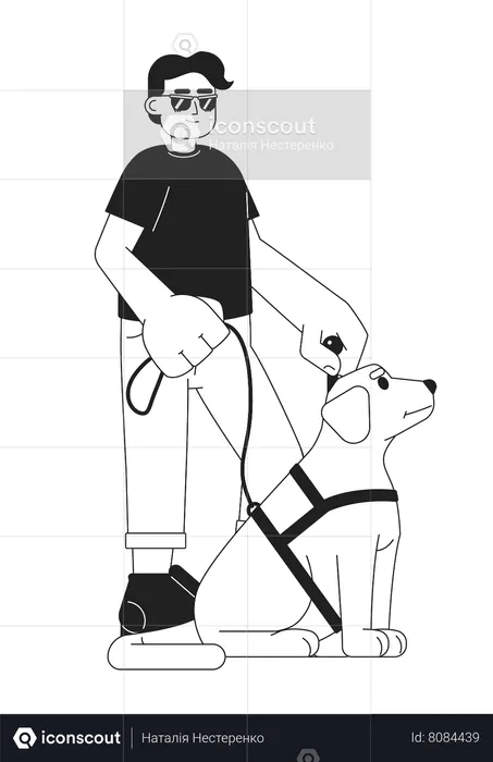 Guide dog for blind man  Illustration