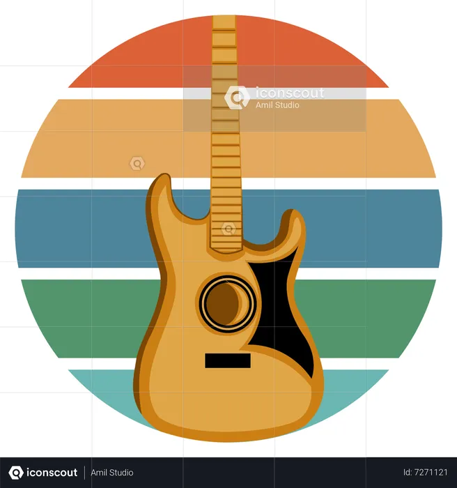 Guitarra acústica  Ilustração