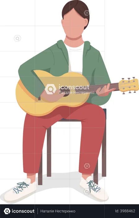 Guitarrista masculino  Ilustração