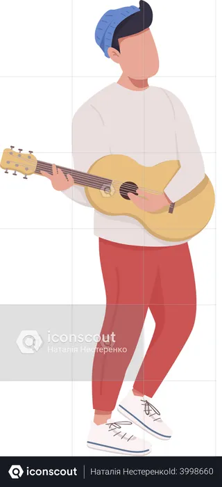 Guitarrista masculino  Ilustração