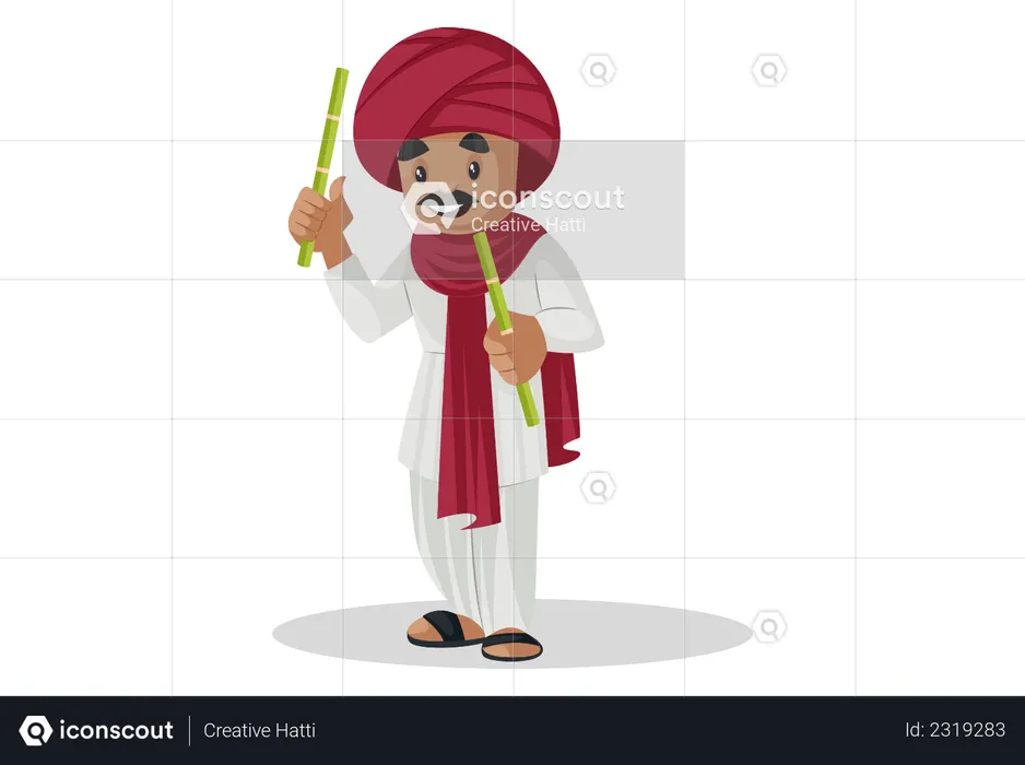 Gujarati-Mann spielt Dandiya  Illustration