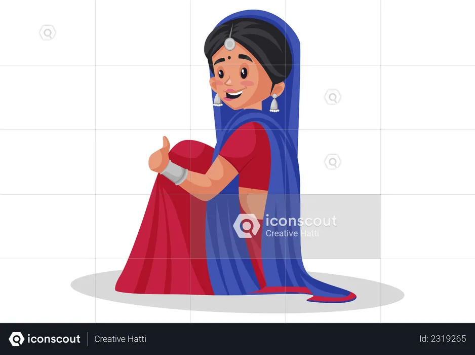 Gujarati woman  Illustration
