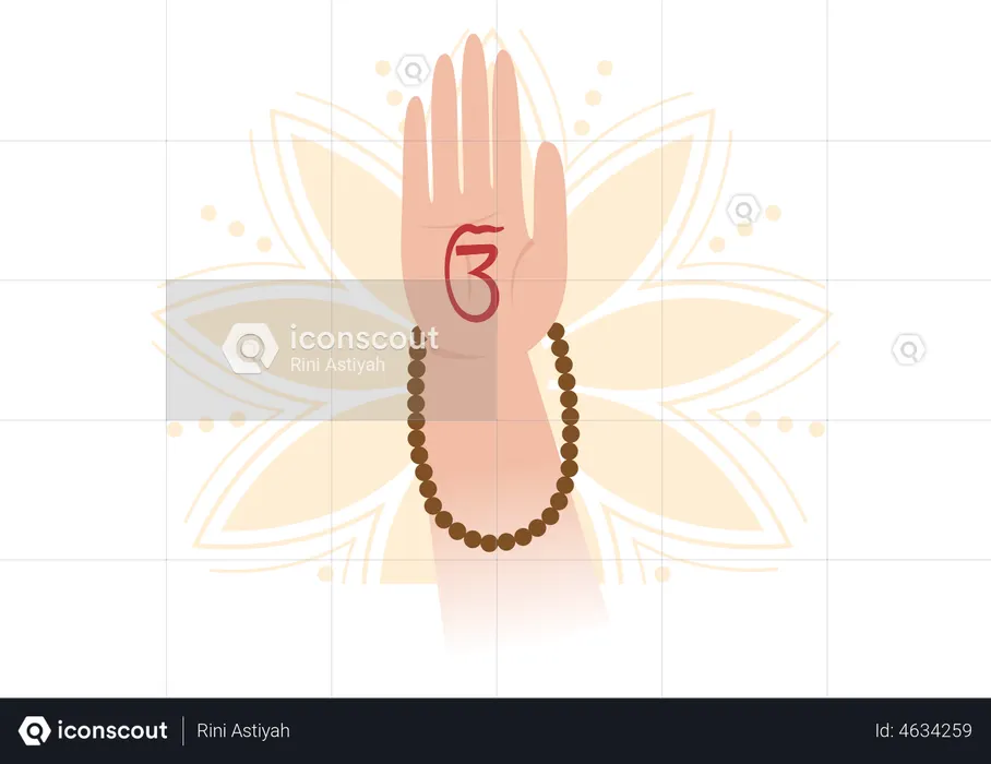 Guru give blessing  Illustration