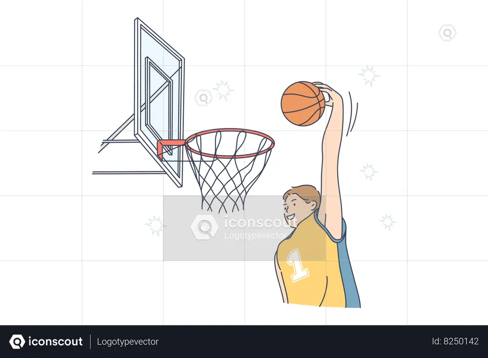 Guy athlete basketball player  Illustration