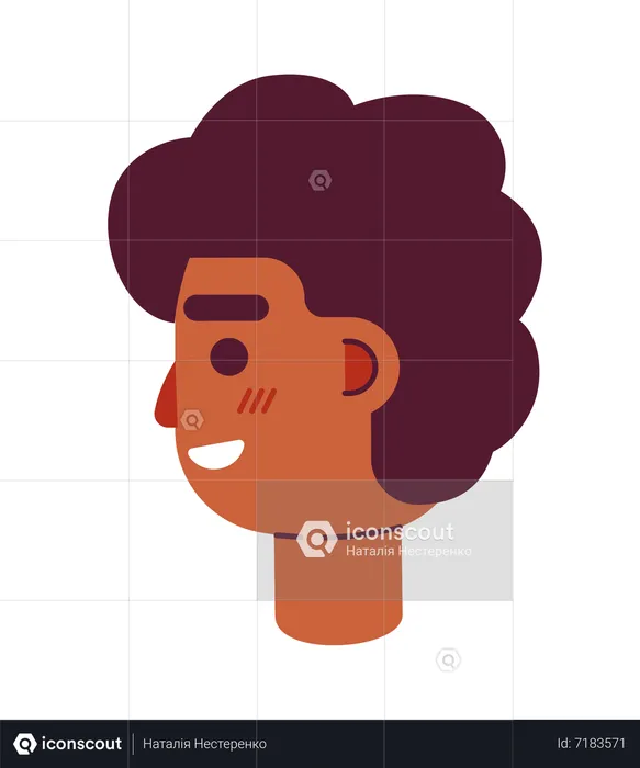Guy looking back with happy smirk  Illustration
