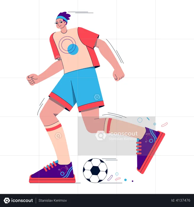 Guy Playing Soccer  Illustration