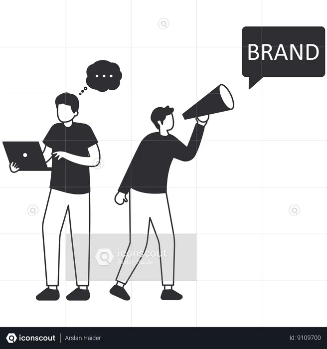Guys doing Brand Promotion  Illustration