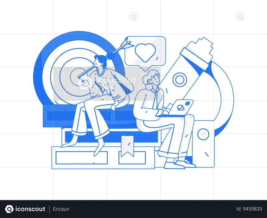 Guys with Study target  Illustration