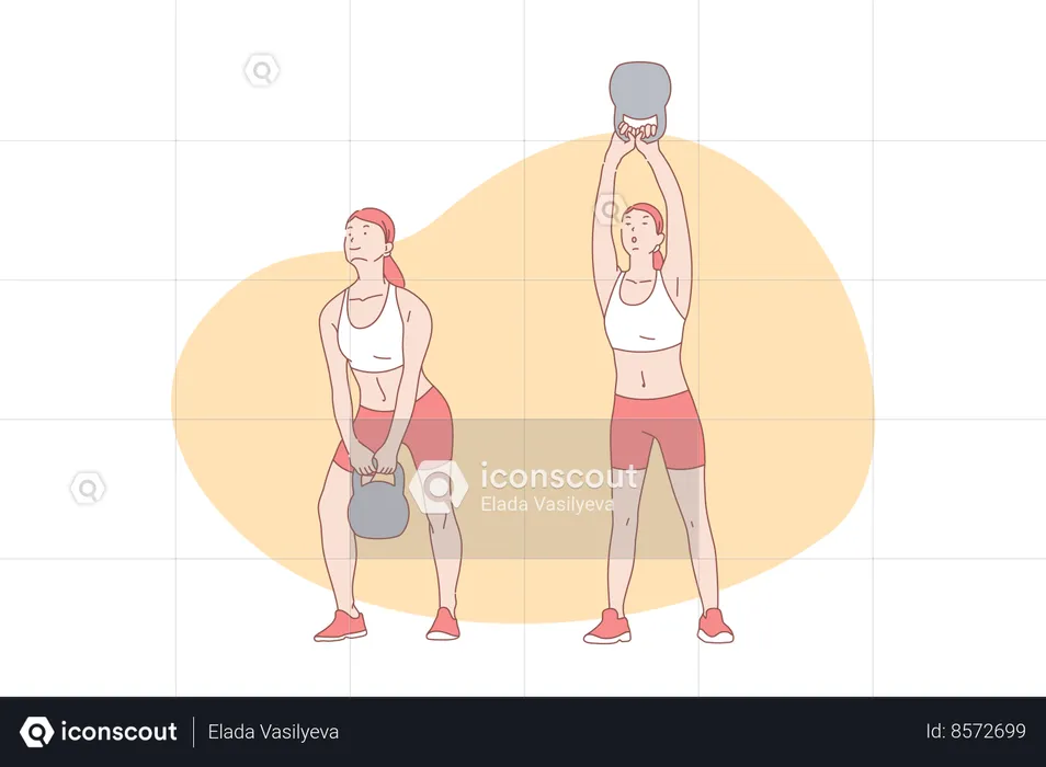 Gym exercise with equipment  Illustration