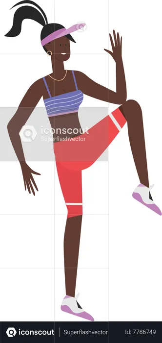 Gym girl doing body stretching  Illustration