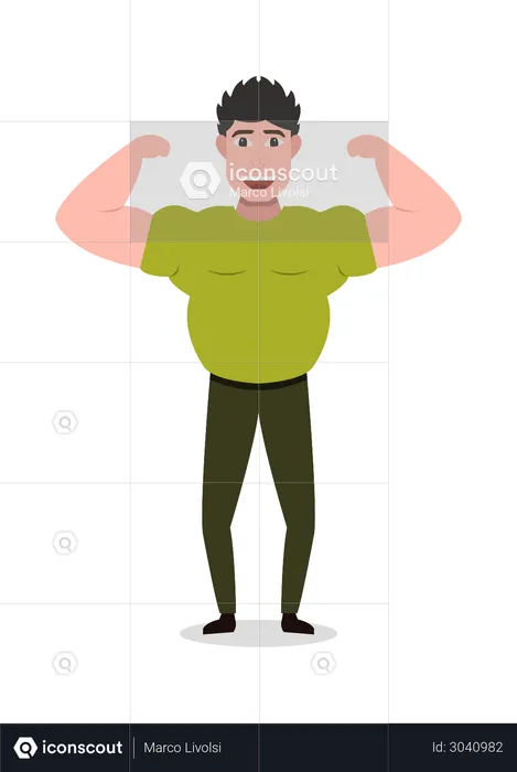 Gym Guy Showing His arms Muscle  Illustration