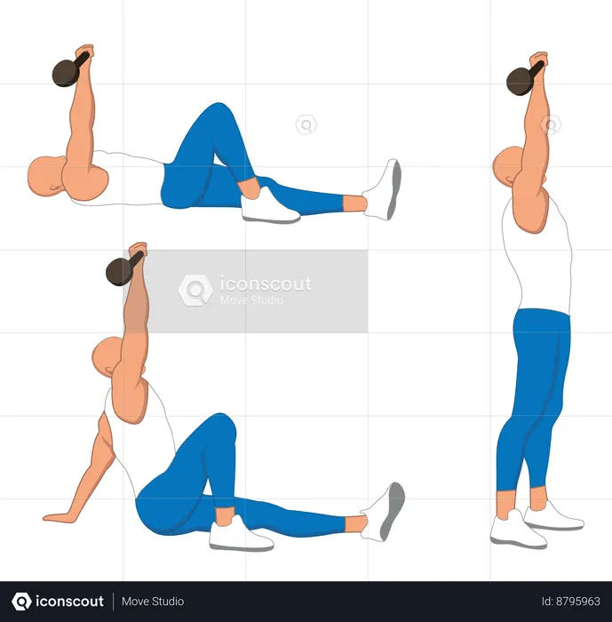 Homme de gym faisant de l'exercice de gym  Illustration