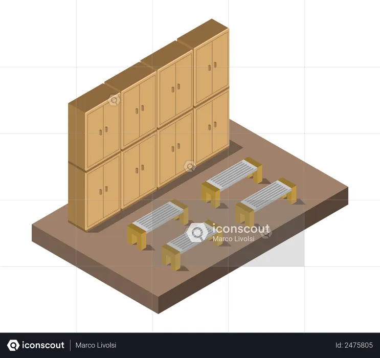 Gym locker room  Illustration