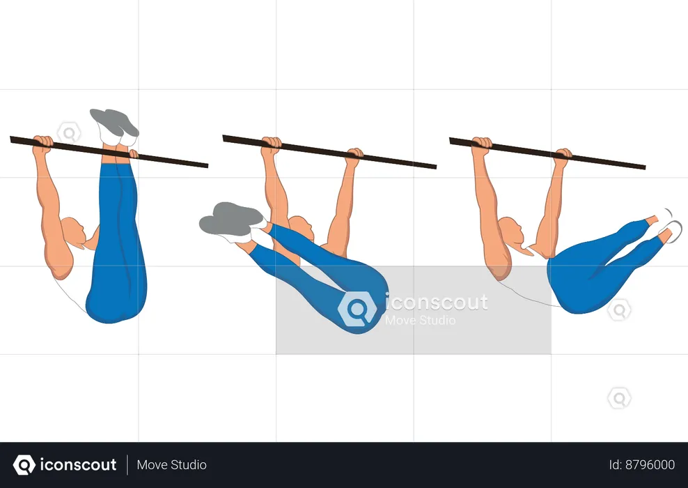 Gym man doing gym exercise  Illustration