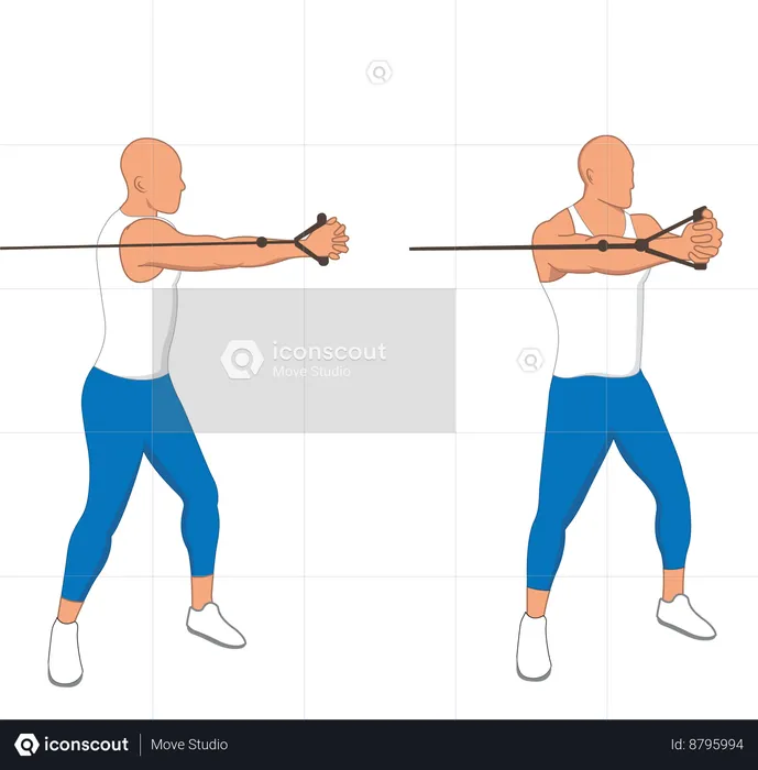 Gym man doing gym exercise  Illustration