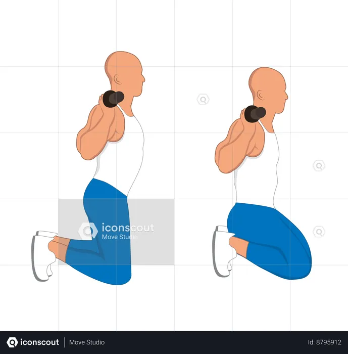 Gym man doing shoulder exercise  Illustration