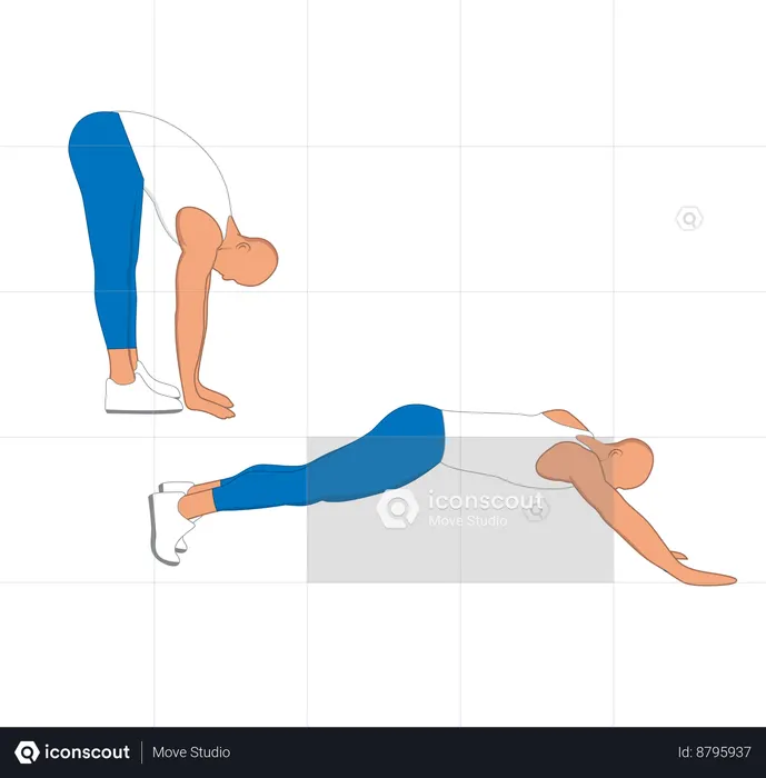 Gym man doing stretching exercise  Illustration