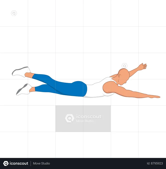 Gym man doing stretching exercise  Illustration