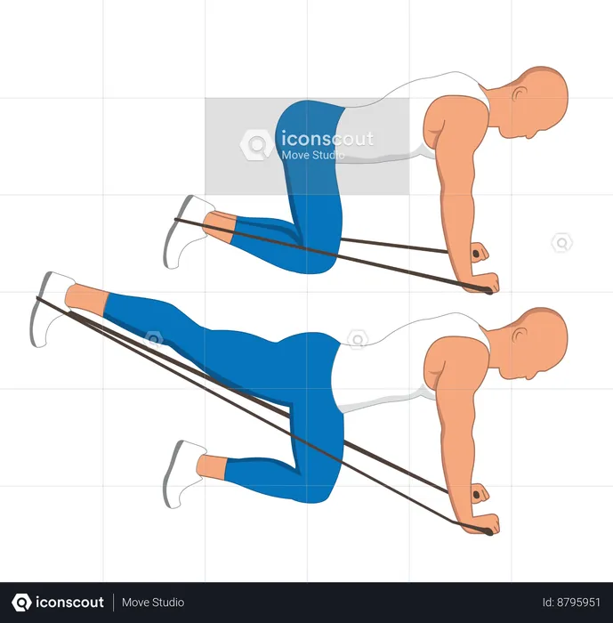 Gym man doing stretching exercise  Illustration