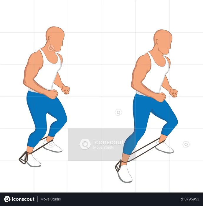 Gym man doing stretching exercise  Illustration