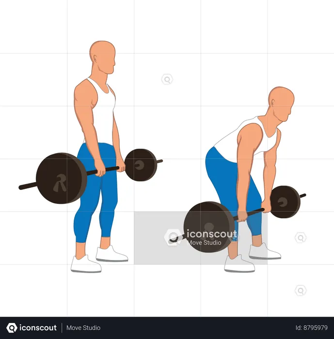 Gym man doing weightlifting  Illustration