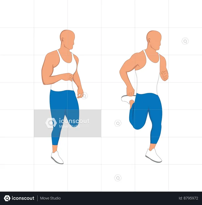 Gym man running  Illustration