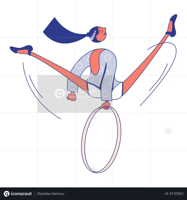 Gymnast with a hoop  Illustration