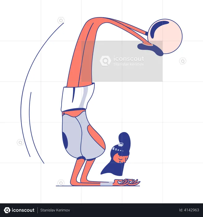 Gymnast with ball  Illustration