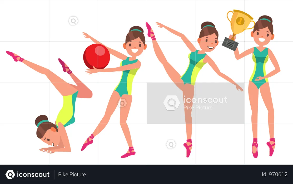 Gymnastics Female Player  Illustration