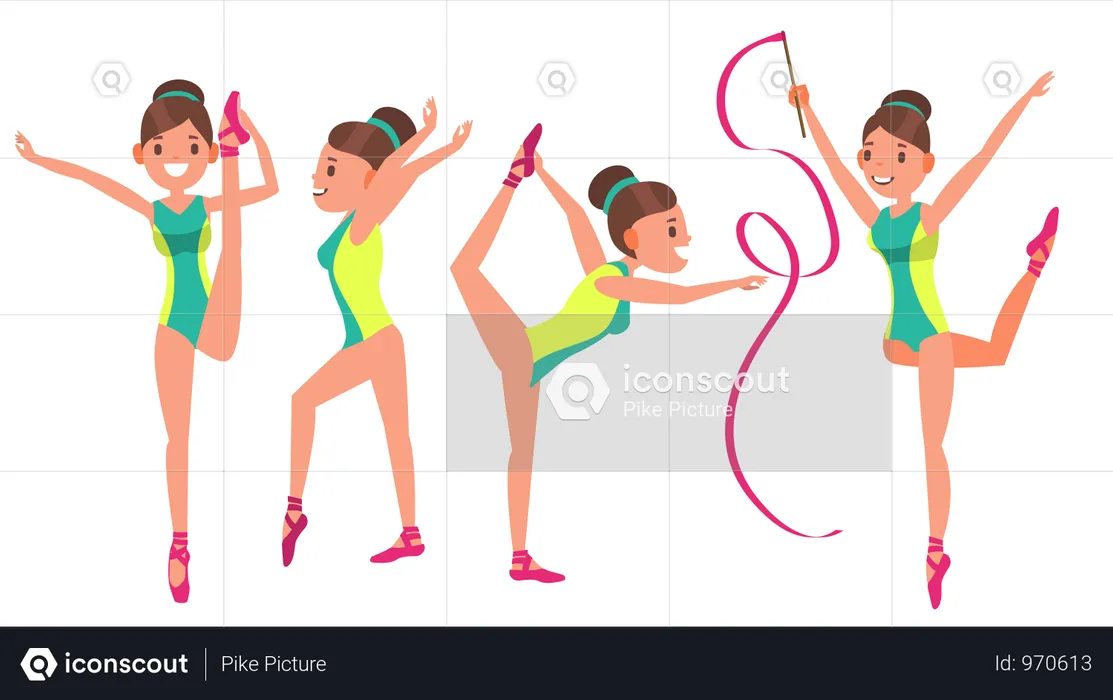 Gymnastics Girl Player  Illustration