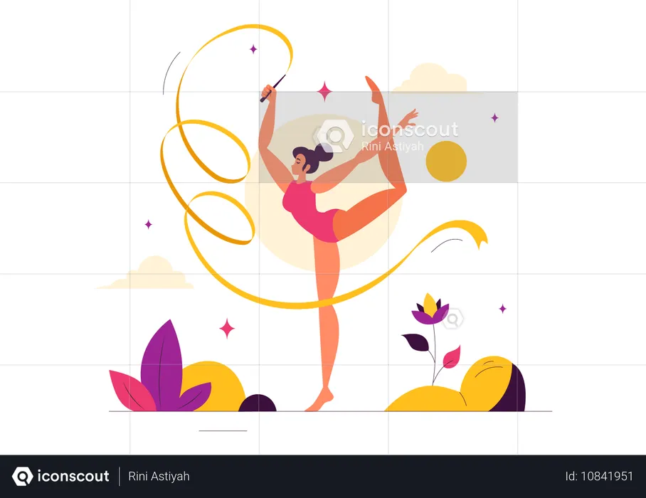 Gymnastique rythmique à la corde  Illustration