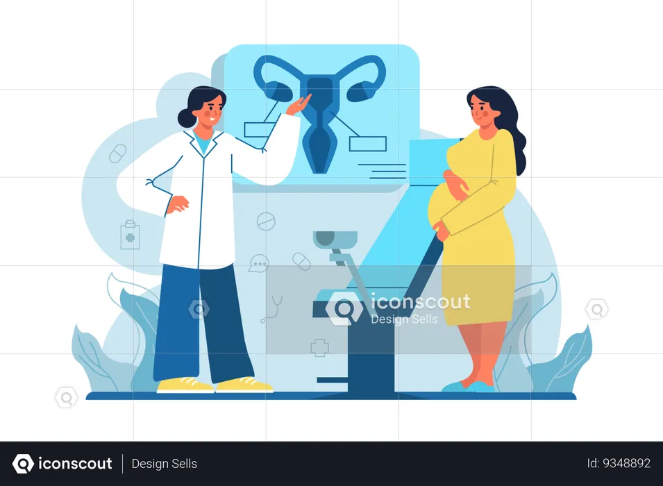 Gynecology checkup  Illustration