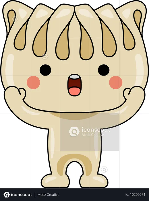 Gyoza mascot feeling surprised  Illustration