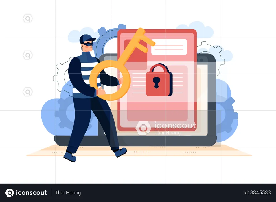 Hacker Attacking on user file  Illustration