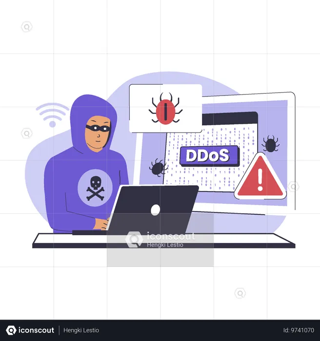 Hacker Ddos attack  Illustration