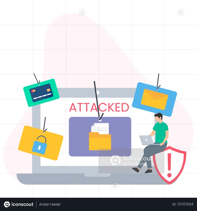 Hackers pirateando datos  Ilustración