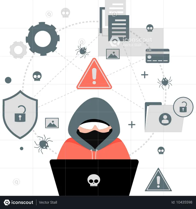 Hacker hacking account passwords  Illustration