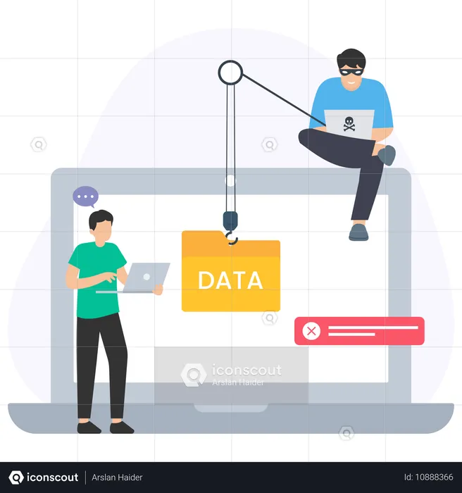 Hacker hacking data  Illustration