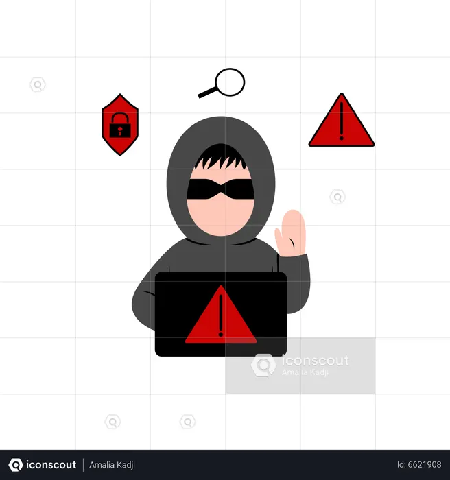 Hacker hacking system  Illustration