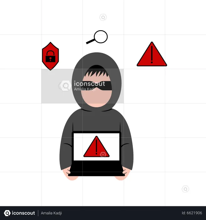 Hacker hacking website  Illustration