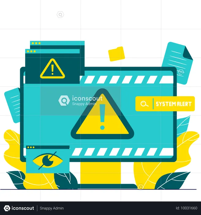 Hacker hacks computer system  Illustration
