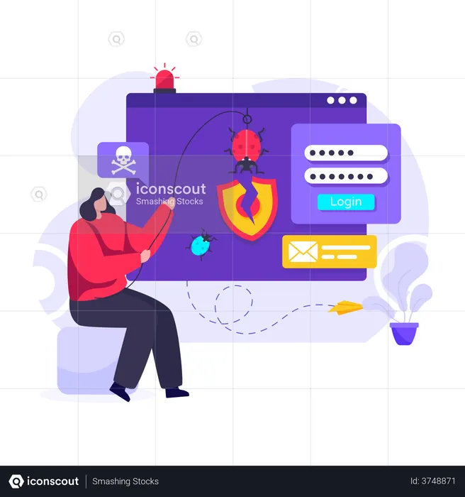 Hacker Internet Activity  Illustration