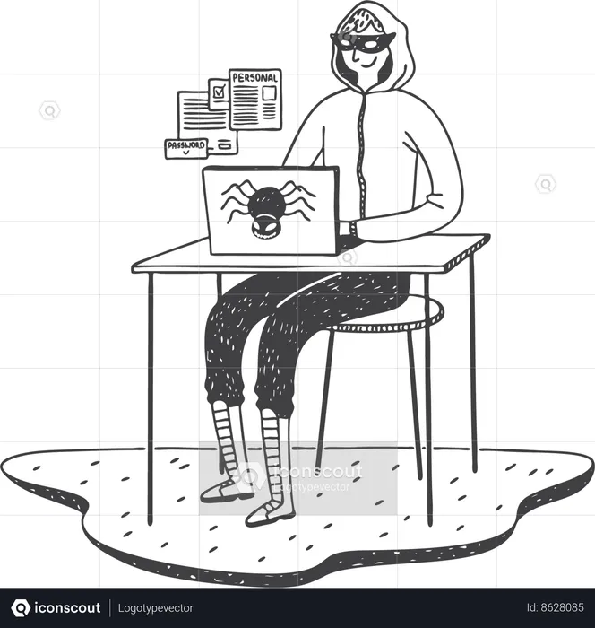 Hacker is inserting bug in website  Illustration