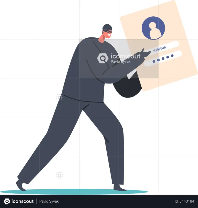 Hacker login into stolen user credentials  Illustration