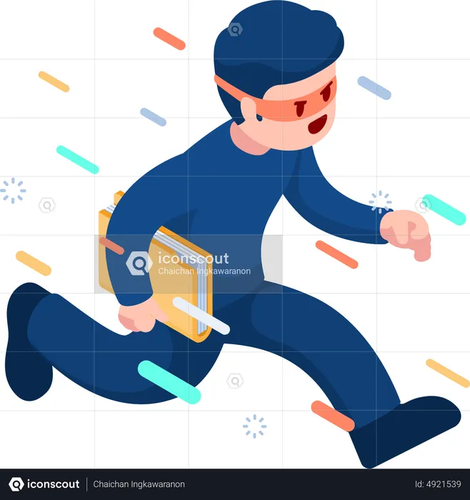 Hacker oder Dieb stiehlt Ordner  Illustration